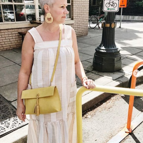 NEW ANTHROPOLOGIE Tonal Striped Dress - Picture 6 of 8